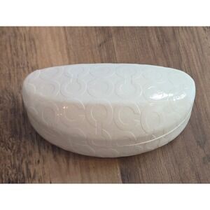 Coach White Embossed Signature C Hardshell Sunglasses Eyeglasses Case Est 1941